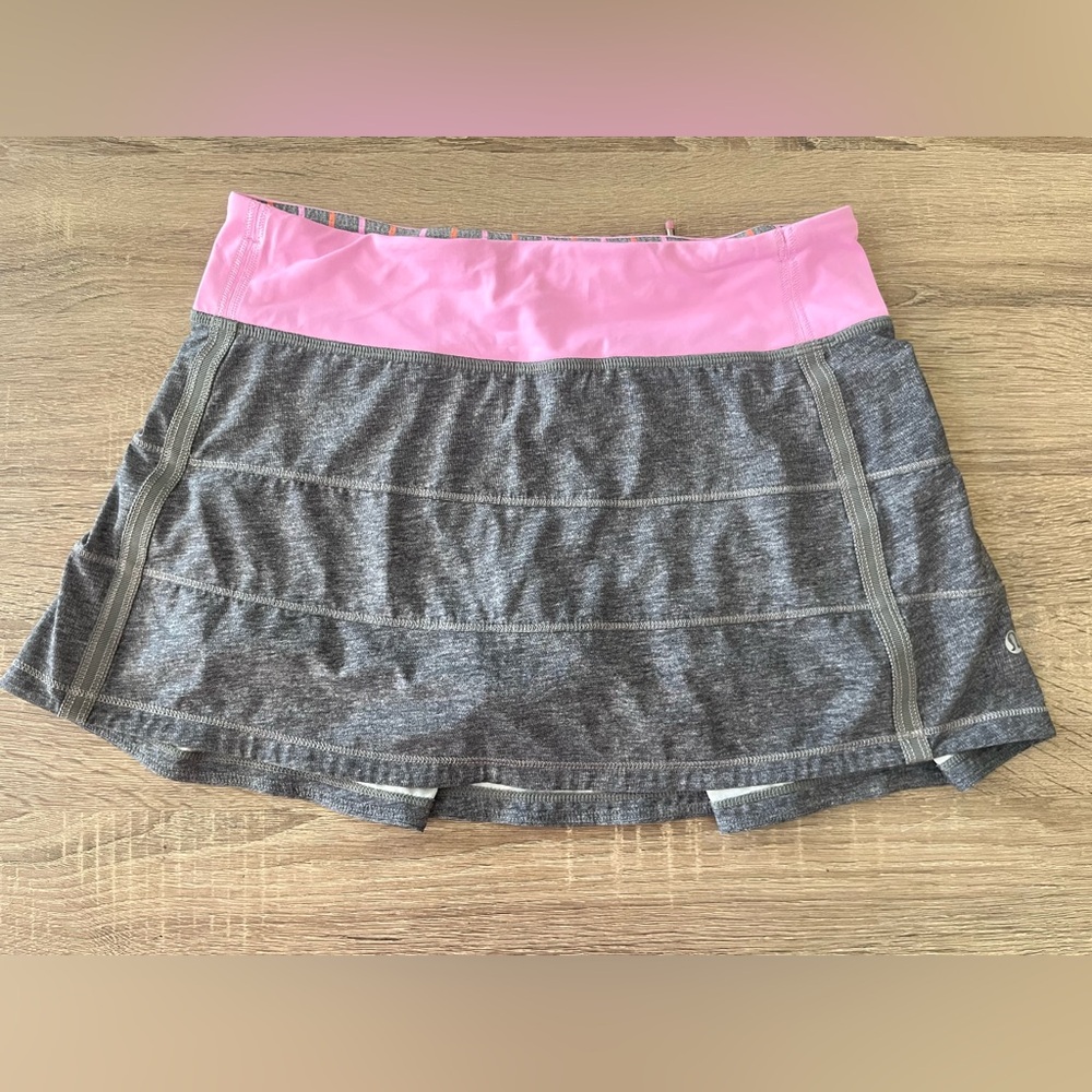 Lululemon Athletica Gray Skirt with Pink Waistband